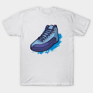 AJ 12 Retro Blue Purple Sneaker T-Shirt